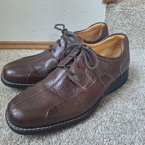 Johnston Murphy Schuler Oxford Brown Leather Lace Up Like New Mens Size 10M